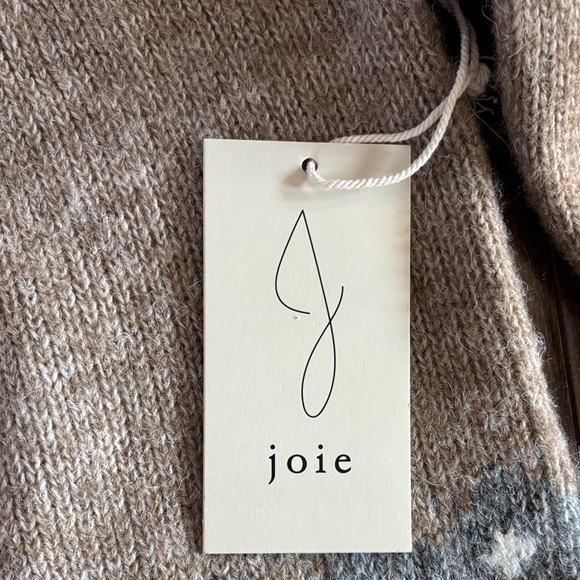 Joie Fair Isle Knit Patterned Sweater - Beige and Blue Size M NWT - Picture 3 of 9